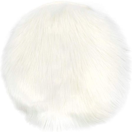 Hvit Rundt Teppe 40*40 Høy Kvalitet Myk Faux Pels Saueskinn Stolseter Soverom Lite Teppe