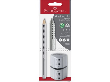 Faber-Castell Blyertspenna Jumbo Grip Silver set - Lyreco - Skola och förskola - Pennor och tillbehör - Blyertspennor