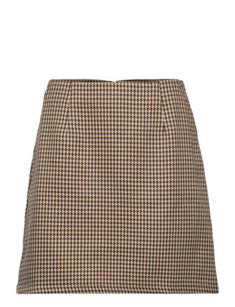 Short Skirt In Houndstooth Beige Coster Copenhagen