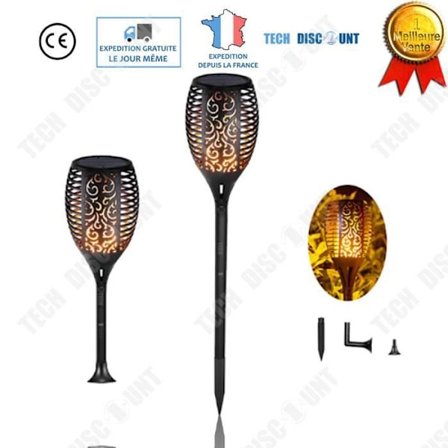 Solcellsbrasa Lampa - TECH DISCOUNT - Trädgård - LED - 350 Lumen - Svart