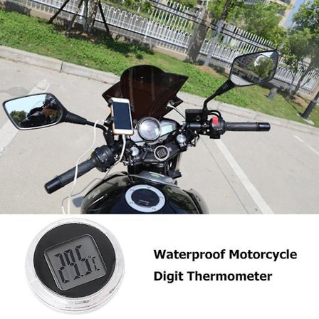 Mini Motorcykel Termometer Vandtæt Klistermærke Motorcykel Mount Ur