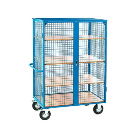 Heavy duty distribution trolley, with shelves, 500 kg load, 1790x1270x750 mm