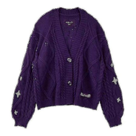 Stjärnbroderad Speak Now Stickad Kofta - Ett Moderiktigt Uttalande