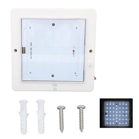 8x8 tommer DC 12?24V Firkantet RV Kabine Loftlampe 9W LED Indvendig Loftlys Kabinelampe til Bil Trailer Camper Marine Både Rent Hvidt Lys 600