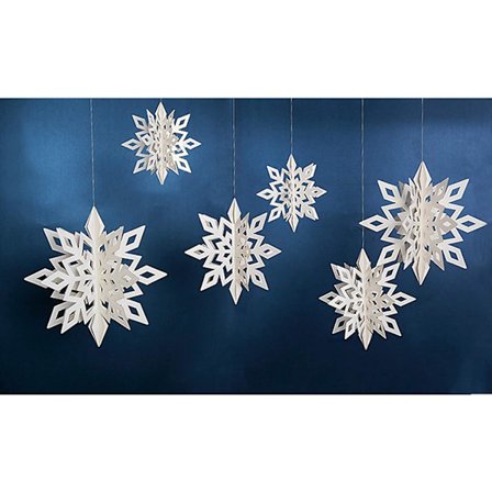 Sæt af 6 Snefnugformede Snore til Vinduedekoration