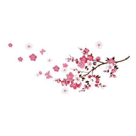 Seinän tarrat suuri kirsikankukka puu tarra koristelu,50*120