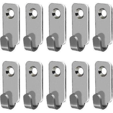 10 stk. Heavy Duty Henger 304 Rustfritt Stål Veggmontert Mini J-Krok for Speil Bilde Rammer Henge Wire/D-ringer/Nøkkelhull Henger