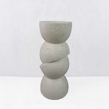 Kynttilänjalka, Hartsi, 10.5x10.5x25cm, Beige