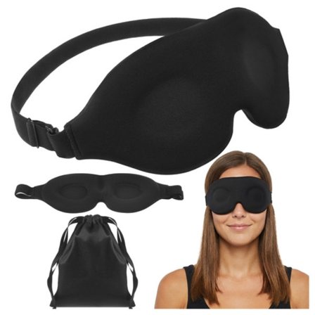 3D Memory Foam Sovemaske – Justerbar, Total Blackout