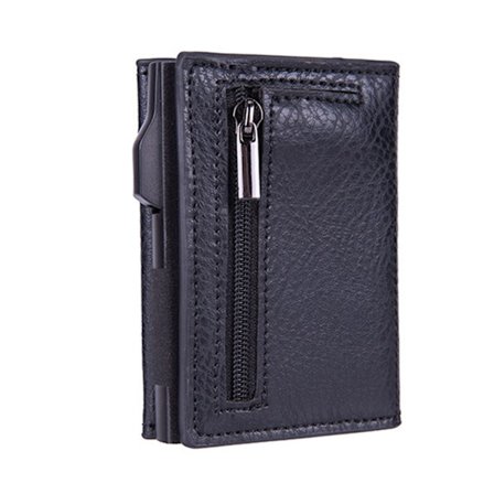 PU RFID-blokerende pengepung Automatisk pop-up kreditkortholder til mænd