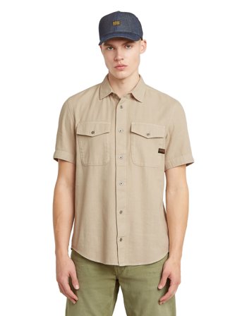 G-Star Marine Slim Shirt S\S - Beige - S