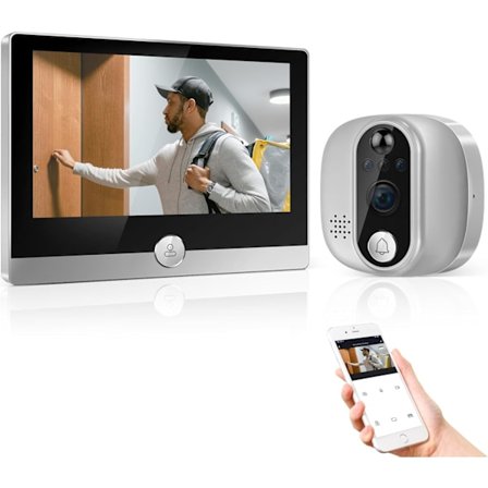 Wifi Digitalt Dörröga, Dörröga med 5000mAh Uppladdningsbart Batteri, med 1080P Dörröge-kamera, PIR Rörelsedetektering, Tvåvägs Audio