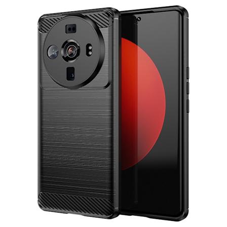 Børstet slank telefondeksel for Xiaomi 12S Ultra 5G, karbonfibertekstur TPU-deksel mobiltelefondeksel