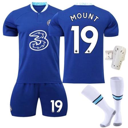 22-23 Chelsea Home Fotbollströja för barn nr 7 Kanté Mount 19 With socks+protect #22