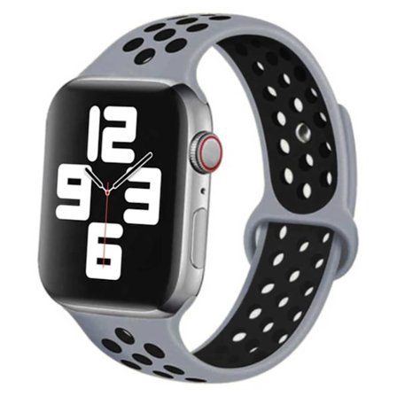 Apple Watch Kompatibel Armbånd 38/40/41 Silikone Sports Grey Black