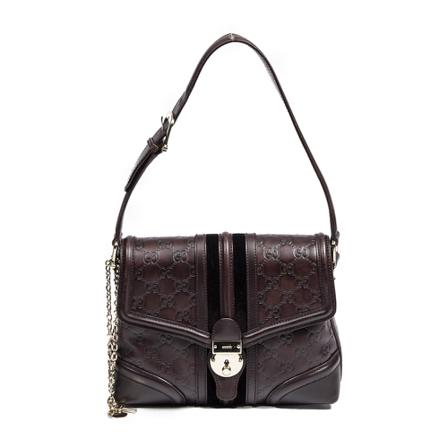 Gucci Vintage, Pre-owned bag Web Treasure Flap Bruin, Dames, Maat:ONE Size,leer