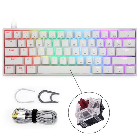 Skyloong GK61 Mekanisk Gaming Mini Bærbar 60% Tastatur RGB Bakgrunnsbelyst Programmerbar HotSwap med 3Pin 5Pin for PC/for Ma