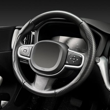 Universal 2 stk. Carbonfiber Anti-skrid Bilratbeskyttelse Anti-skrid Plys Behageligt Ratovertræk Tilbehør (Sort)