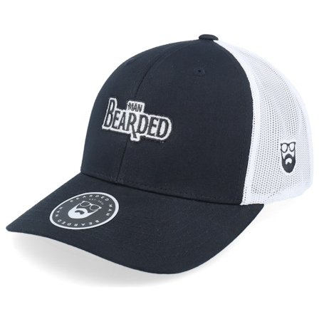 Bearded Man - Noir trucker Casquette - Fab Beardedmania Black/White Trucker @ Hatstore