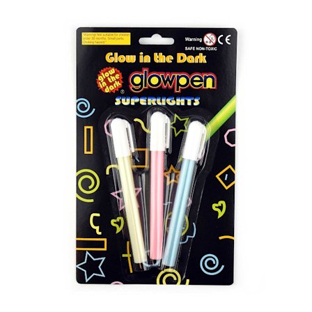 Glow in the Dark Glow Penna 3-Pack 13cm - Robetoy
