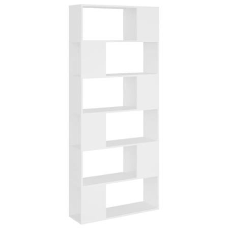 Vidaxl Bokhylla/rumsavdelare Vit 80x24x186 Cm Konstruerat Trä Vit