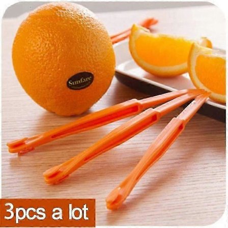 3 stk. kreativ appelsin skræller med håndtag - Letanvendelig frugt- og grøntsagsskærer til køkkenredskaber