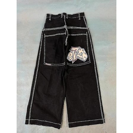 Baggy Jeans Hip Hop Rock Broderimönster Män Kvinnor 2024 Nytt Mode Streetwear Retro Harajuku Hög Midja Vida Ben Jeans