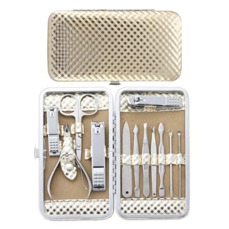 CDQ Manikyr Pedikyr Kit, Negleklippersett med 12 deler, Stellsett,