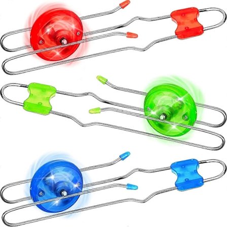Retro Magic Rail Twirler Legetøj 3-pak LED Lys Op Glød Gyro Hjul Magnetisk Yoyo Legetøj, Nostalgi Klassisk Vintage Gaver Fest Favør til Børn i Alderen