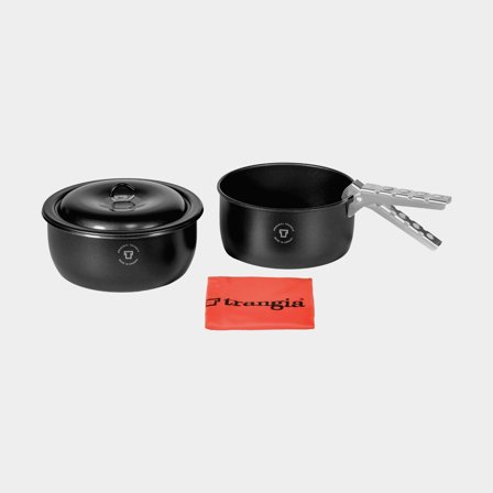 Campingset Trangia Tundra II, met 2 ketels & 1 deksel in NS / Non Stick-teflon + grijptang + hoes