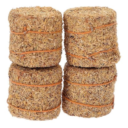 4 stk. Realistiske Mini Høyballer For DIY Gårdsdekor Dukkehus Layout Miniatyr Høyballer Dekorasjon Simulerte Mini Høyhesjer Dekor Mikro Scene Dekor