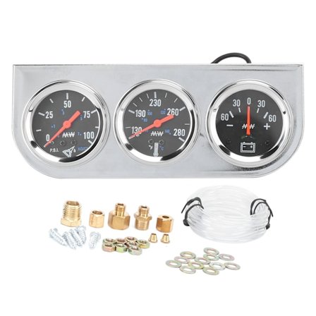 2-tums trippelmätare set 3-i-1 vattentemp oljetrycksmätare AMP Universal för 12V bilbåtlastbil