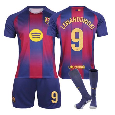 2025-2026 Barcelona Hjemme Barn Fotballdrakt Nr. 9 Lewandowski【HY】 NO.9-XF11- NO.9 26