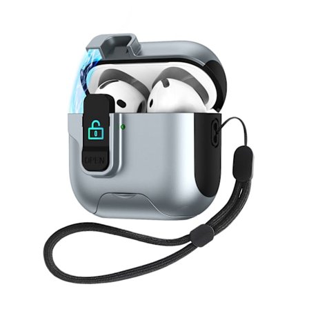 iPhone AirPods 1./2. generation, stand-style høretelefonetui, multifunktionelt høretelefonetui, grå