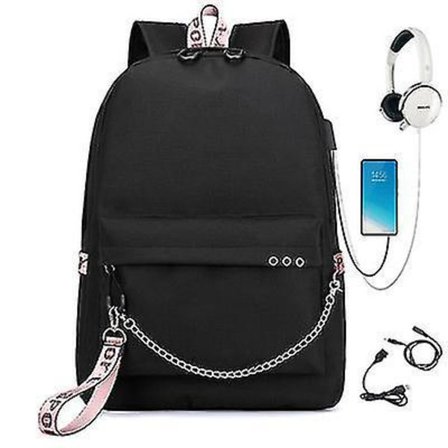 Cute Usb Charging School Bag Backpack With Chain