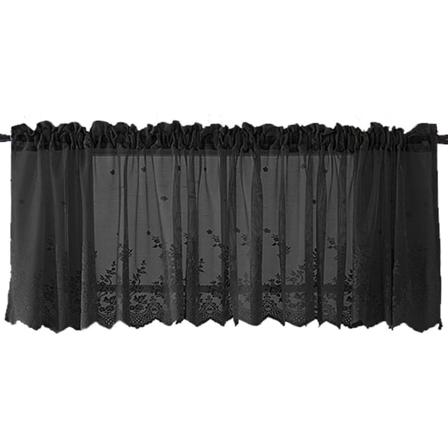 Sjarmerende aksenter: Svart blondegardin - stilig broderi, 130 * 41 cm KLB