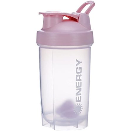 Protein Shakers Cup Sporttillskott Shakers med mixerboll Fitness Milkshake Sportsmen Bärbar träningsvattenkopp 500 ml (rosa)