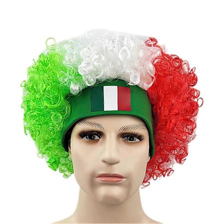 VM 2026 Supporterparykk, Nasjonalflagg Klovneparykk, Fotballfestparykk for Supportere Sportsmatch Festival Kostymerekvisitter