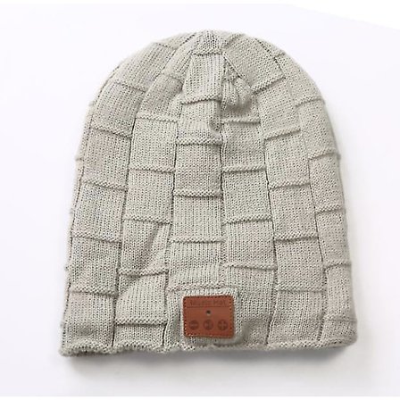 Langaton Bluetooth-pipo, neulottu talvihattu, handsfree-kuulokkeet, pestävät musiikkikaiuttimet jouluksi (valkoinen)