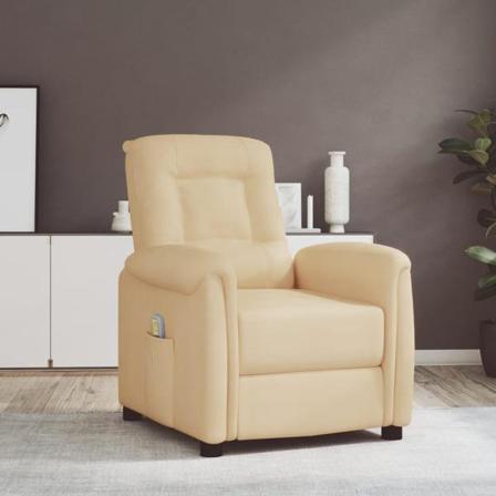 Vidaxl Massagefåtölj Gräddvit Mikrofibertyg Kräm