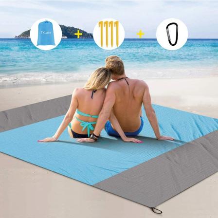 Strandtæppe, ekstra stort 210 x 200 cm/78,7 * 82,7 IN Vandafvisende Sandtæt Hurtigtørrende Strandmåtte med bærbar taske og