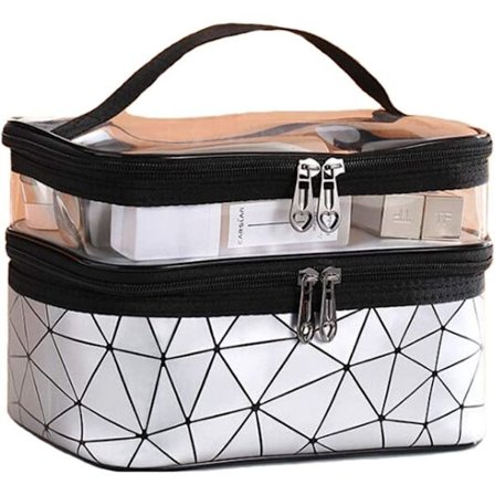 Robust og holdbar toalettveske med dobbelt lag laminert (grå)