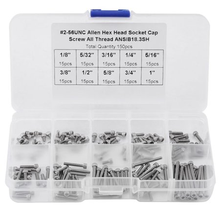 150 stk. sekskant skrue mutter sett - Rustfritt stål korrosjonsbestandig industrielt tilbehør