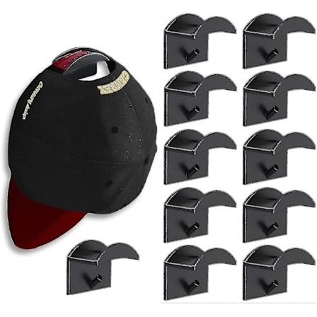 10 stk. hattehenger organizer - veggmontert baseballcaps holder