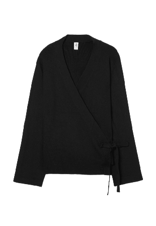 Å WOMAN Cardigan med knytband TANYA Stickat Svart L