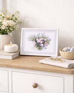 Stickpackung Bild Blumenstrauß Margeriten in Vase