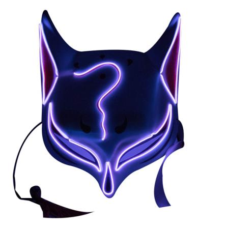 Fox Mask För Män Kvinnor Halloween Kostym Prop Purple
