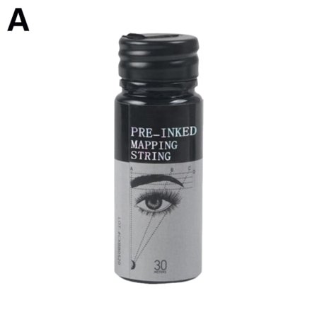 Förinkad kartläggningssträng för ögonbryn Broderi Linjal med svart bläck 16 g