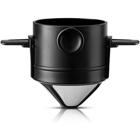 Papirløs gjenbrukbar kaffefilter i rustfritt stål for manuell permanent kaffebrygging Bærbar høy presisjon 304 rustfritt stål kaffedrypp