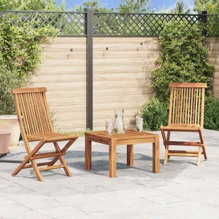 vidaXL Hopfällbar stol teak 2 stycken 47x60x89 cm